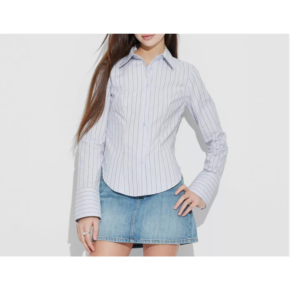 Wild Fable Women's XS Slim Fit Long Sleeve Button Up Tailored Shirt - NEW